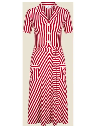 Very Cherry - Revers Dress Tricot Stripes Red