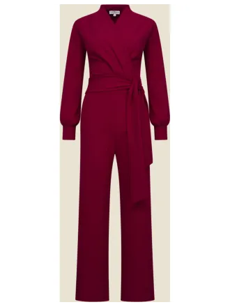 Very Cherry - Emmylou Jumpsuit Red Jersey Crepe