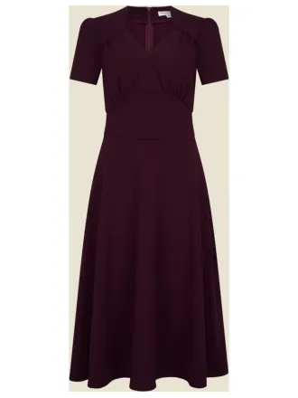 Very Cherry - Hollywood Circle Dress Jersey Crepe Wine
