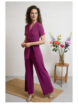 Very Cherry - Emmylou Jumpsuit Framboise Didier Crepe