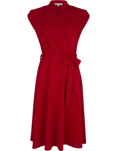 Cross Over Dress Red Jersey Crepe