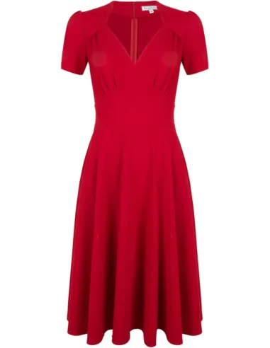 Hollywood Circle Dress Red Jersey Crepe