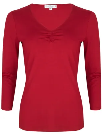 V-Neck Top Red Tricot Deluxe