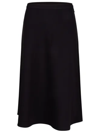 Very Cherry - A-Line skirt Midi Black Gabardine