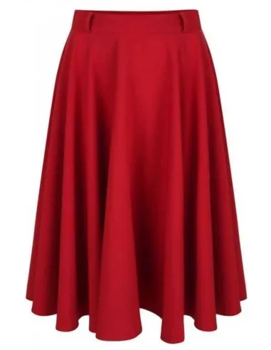 Very Cherry - Circle Skirt Red Gabardine