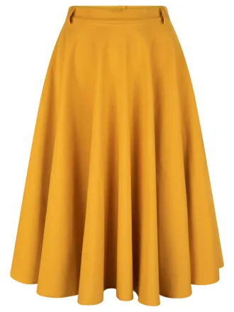 Circle Skirt Yellow Gabardine