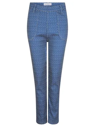 -50% Vintage High Waist Pants Double Dots Blue