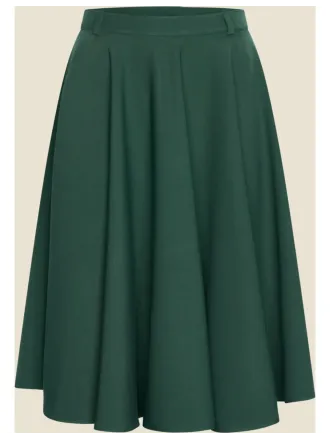 Very Cherry - Circle Skirt Green Gabardine