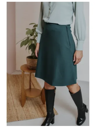 Very Cherry - A-Line Skirt Pavone Green