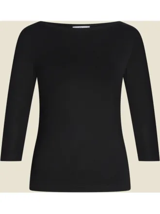 Very Cherry - Boatneck Top Black Tricot Deluxe