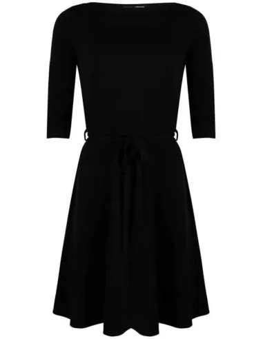 -30% Boatneck Dress Black Jersey Crepe