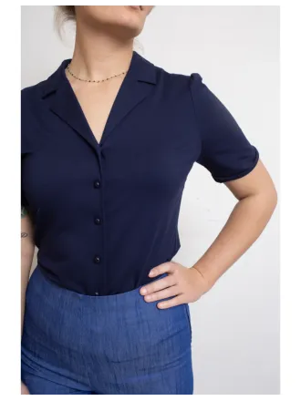 Very Cherry - Dita Blouse Navy Tricot Deluxe